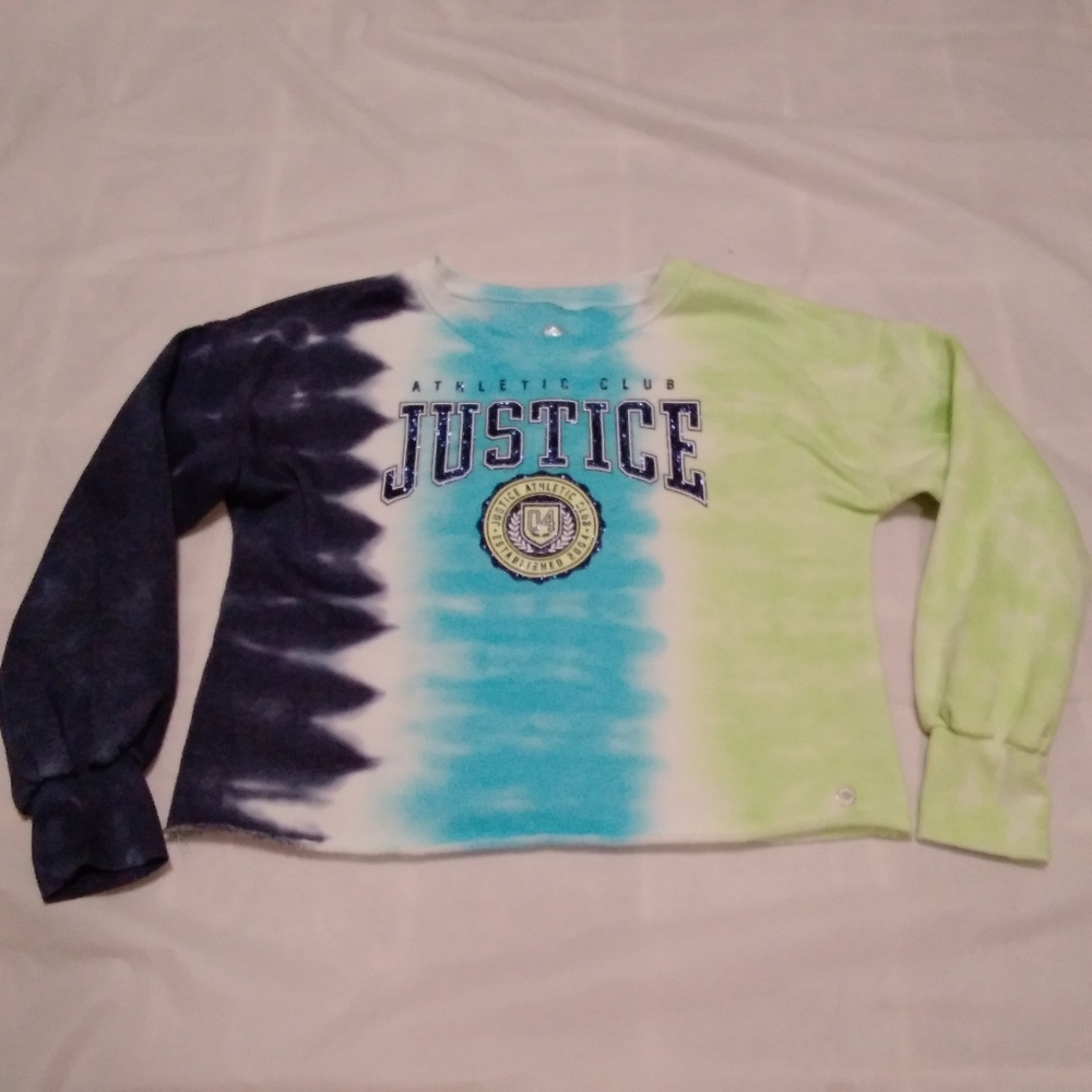 Justice Crop Sweatshirt Tie Dye Large 12/14